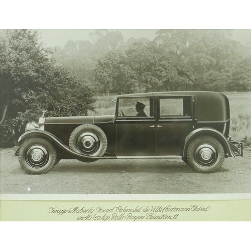 394 - Sixteen black and white prints of early 20th century classic cars, predominantly of Rolls Royces, la... 