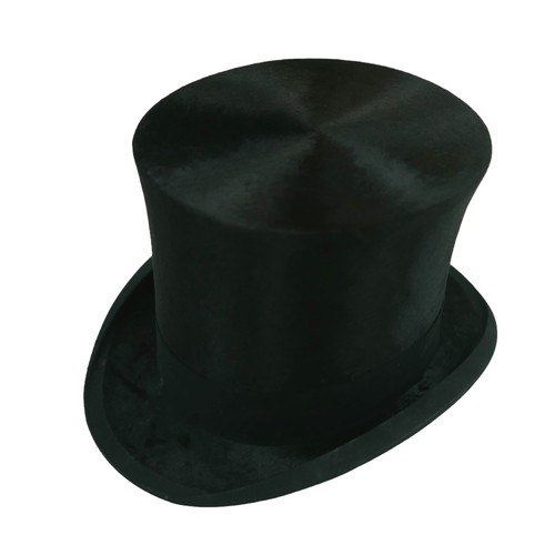 296 - Three vintage top hats, including a Henry Heath silk hat, handwritten 'S. W. Wheatley' to lining, in... 