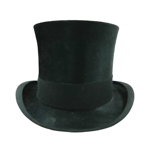 300 - Two vintage top hats, comprising  a Henry Heath hat, inner radius approximately 56cm, with fitted le... 