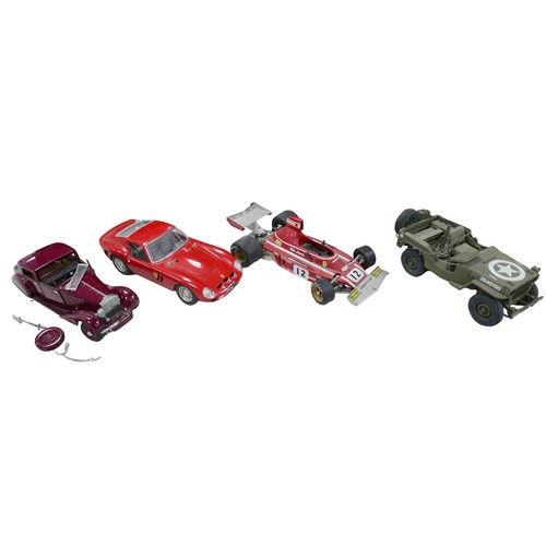 271 - Ten Bburago 1/18 scale die-cast sports car models, including a 'Porsche 356 Coupe (1961)' and a 'Jag... 