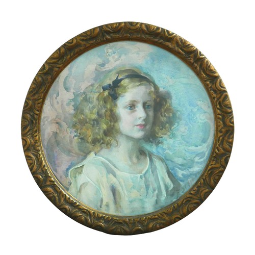 449 - Attributed to Elinor M. Barnard (British, 1872-1942): circular portrait of Constantia Pamela Fenwick... 