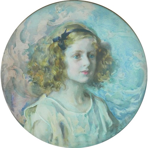 449 - Attributed to Elinor M. Barnard (British, 1872-1942): circular portrait of Constantia Pamela Fenwick... 