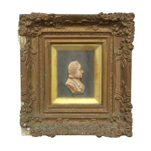 152 - A 19th century wax portrait relief in profile of Sir William Drysdale (Scottish, 1776-1843), with ha... 