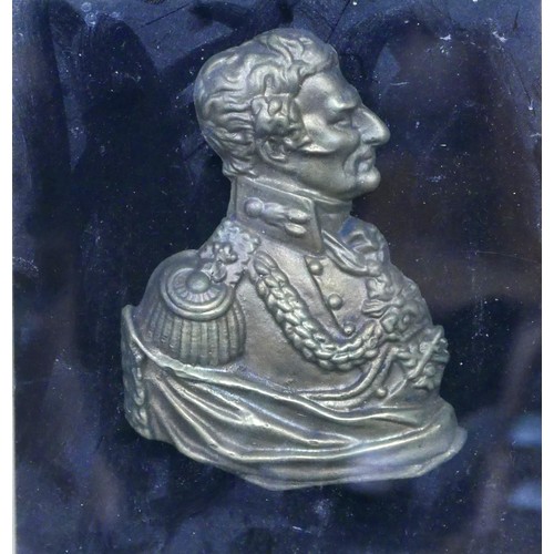 153 - A 19th century Victorian gilt portrait relief plaque of Field Marshal Sir Arthur Wellesley, 1st Duke... 