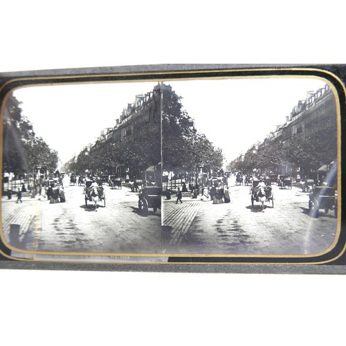 239 - A collection of late 19th and early 20th century stereoscopic cards and glass slides, together with ... 