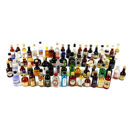 131 - A collection of sixty four spirit miniatures. (64)