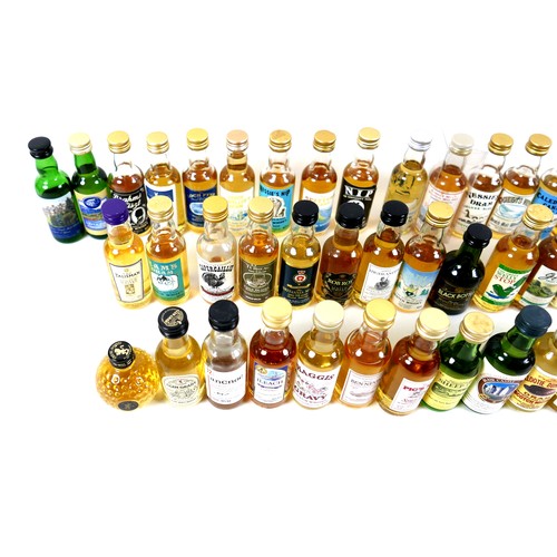 135 - A collection of whisky miniatures, mostly blended some novelty. (54)