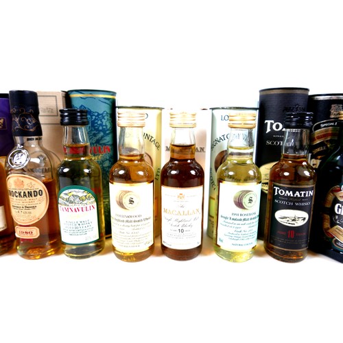 138 - A group of sixteen single malt aged whisky miniatures. (16)