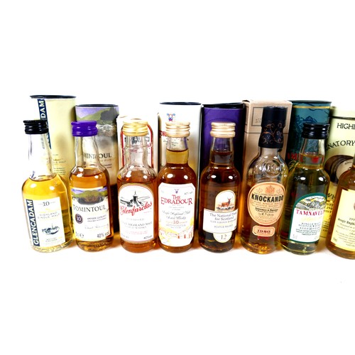 138 - A group of sixteen single malt aged whisky miniatures. (16)