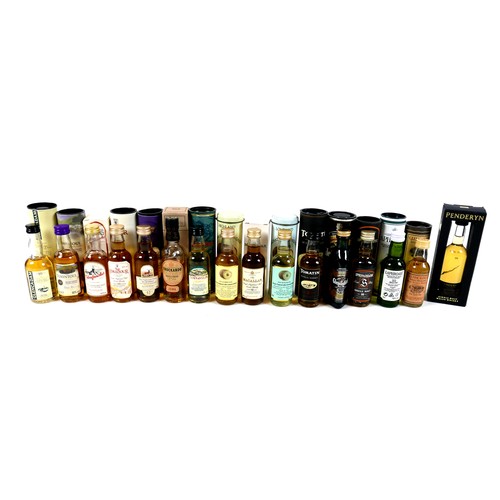 138 - A group of sixteen single malt aged whisky miniatures. (16)