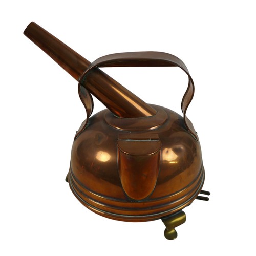 344 - A mixed group of copper and brass items comprising of a copper electric kettle, a small copper kettl... 