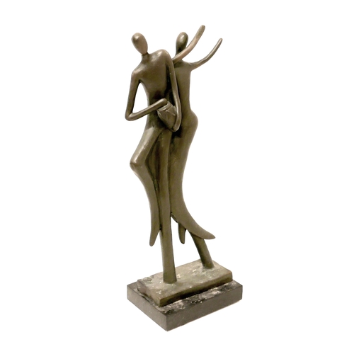 117 - Milo (20th century): a bronze sculpture of a dancing couple, cast signature and mark for Talas Galle... 