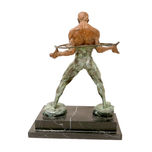 121 - After Richard MacDonald (20th century): Rudolph Nureyev in dance pose, standing with legs apart and ... 