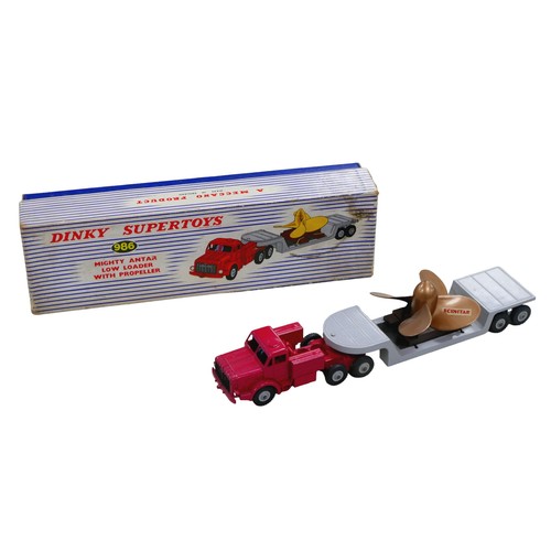 268 - A Dinky Supertoys 986 Mighty Antar Low Loader with propeller, together with original box.