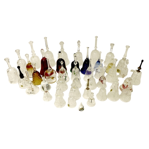 39 - A quantity of assorted glass bells, to include clear and colored examples. (1 box)