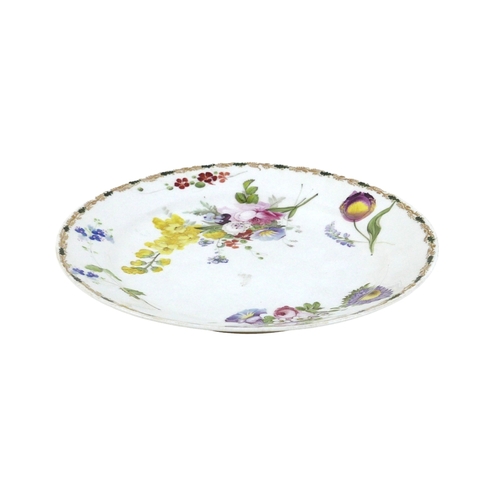 103 - A Swansea porcelain dish, early 19th century, decorated in enamels with sprays of flowers, scrolling... 