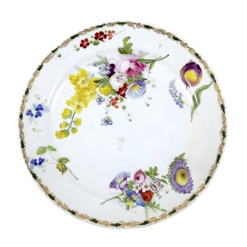 103 - A Swansea porcelain dish, early 19th century, decorated in enamels with sprays of flowers, scrolling... 