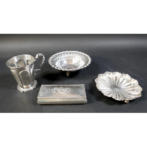 65 - Four pieces of 19th century and later silver, including a Victorian Christening cup, with single han... 