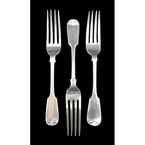 43 - Six pieces of silver ware and three silver plated forks, to include two bottle tops, a napkin ring a... 