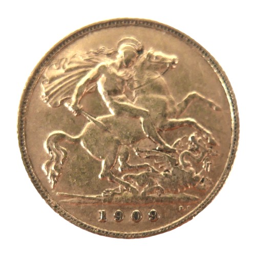 82 - An Edward VII gold half sovereign, 1909.