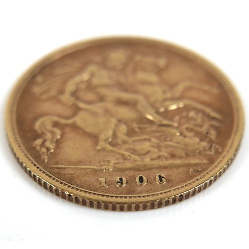 85 - An Edward VII gold half sovereign, 1906.