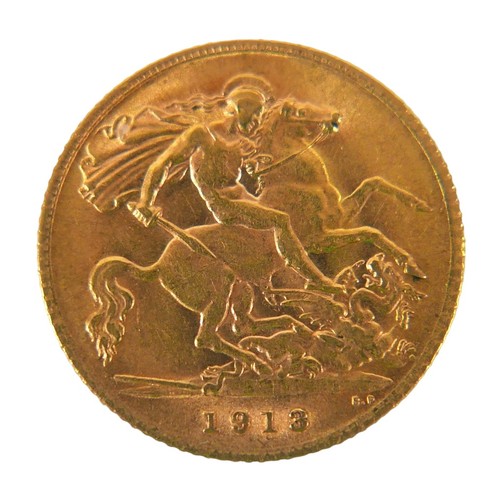 84 - A George V gold half sovereign, 1913.