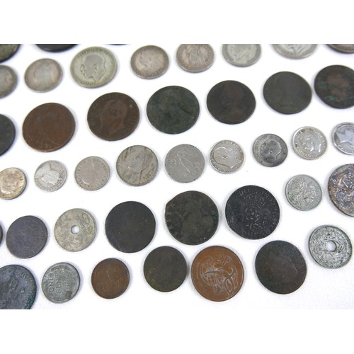 78 - A collection of assorted Georgian and later coinage including silver coins, 194g / 6.24toz. (1 bag)