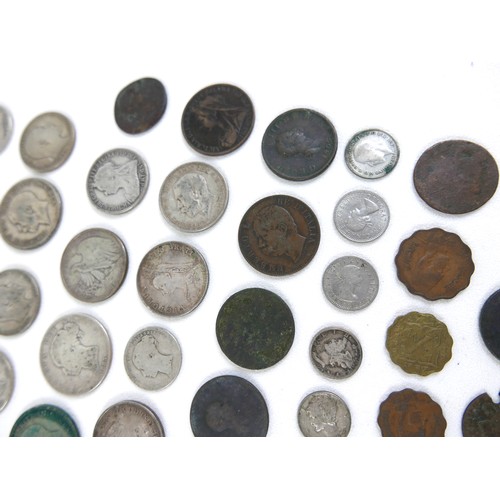 78 - A collection of assorted Georgian and later coinage including silver coins, 194g / 6.24toz. (1 bag)