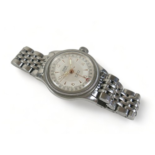 134 - An Oris stainless steel automatic Big Crown Pointer calendar wristwatch, with part Arabic hour marke... 