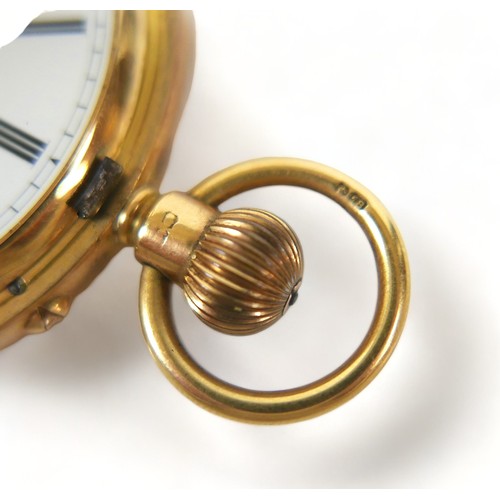 117 - An Edward VII 18ct yellow gold hunter pocket watch, keyless wind, by Russells Limited, 18 Church Str... 