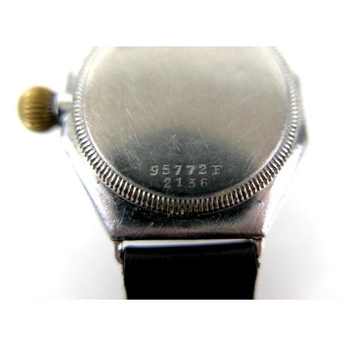 140 - An Art Deco Oyster Rolco gentleman's wristwatch, circa 1920s, octagonal chromed metal case, circular... 