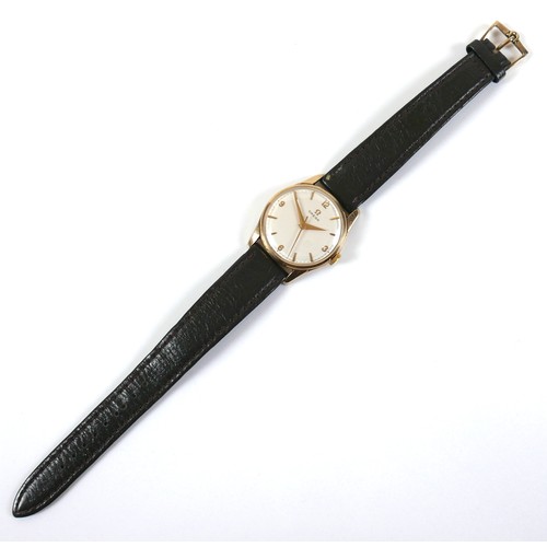 135 - An Omega 9ct gold cased gentleman's wristwatch, ref. 1315405, circa 1960's, circular silvered 3.6.9.... 