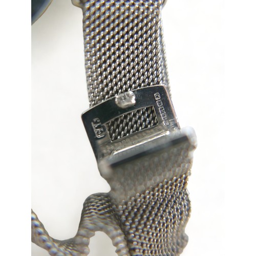 137 - An Art Deco diamond and platinum lady's cocktail watch, on a later 9ct white gold mesh strap, manual... 