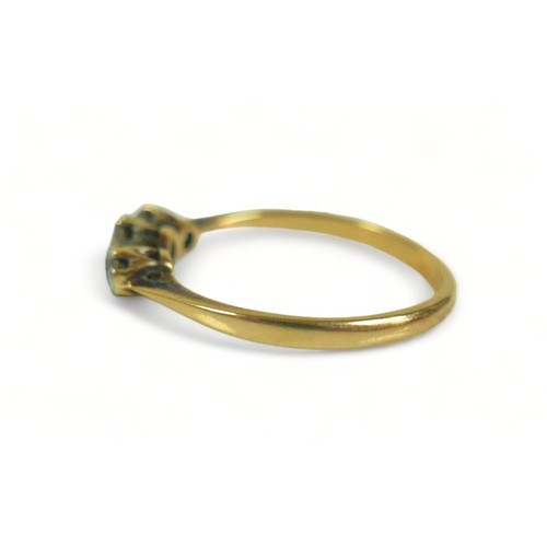 245 - Two 18ct yellow gold and platinum diamond rings, sizes O and P, 5.1 grams