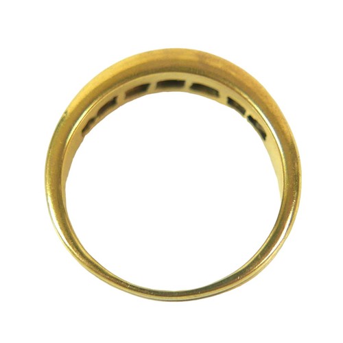 257 - A yellow gold nine stone diamond ring size Q, 5.9 grams surface tests to approximately 5.9 grams