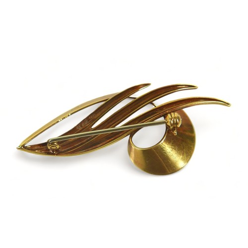 247 - An 18ct yellow gold brooch 5.4 grams 45mm by 20mm, sponsor mark H&W