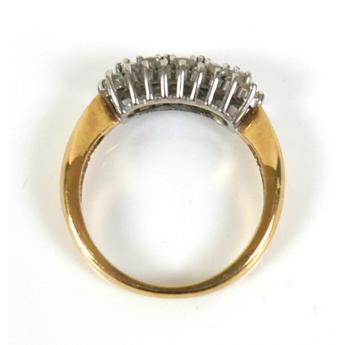 320 - An 18ct gold diamond cluster ring, largest central round cut diamond, approximately 3mm diameter, 0.... 