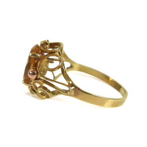 169 - A 14 ct citrine ring size L/M, 2.2 grams