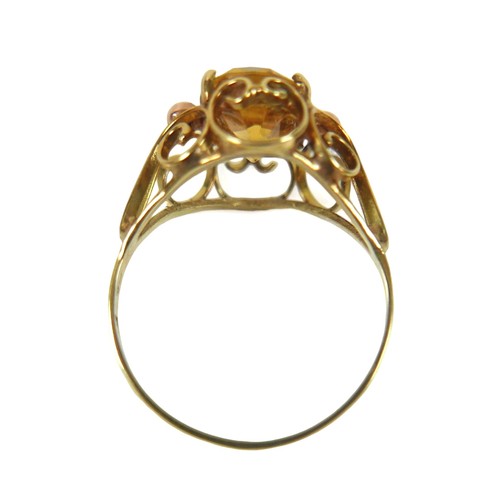 169 - A 14 ct citrine ring size L/M, 2.2 grams