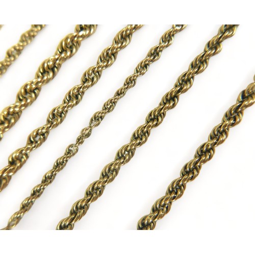 260 - An 8ct yellow gold rope twist bracelet and  a similar gilt metal necklace, lengths 22cm and 41cm, to... 