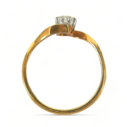 334 - A 18ct gold diamond solitaire ring, the central brilliant cut diamond, approximately 4.5mm diameter,... 