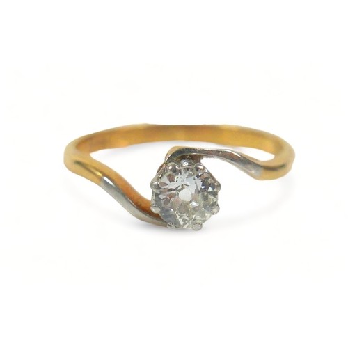 334 - A 18ct gold diamond solitaire ring, the central brilliant cut diamond, approximately 4.5mm diameter,... 