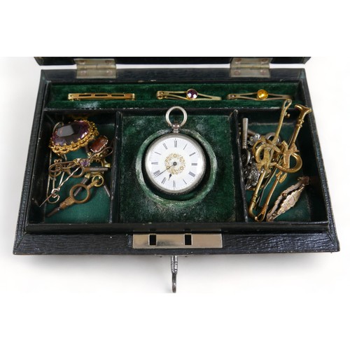 179 - A collection of costume jewellery and watches, with a jewellery box.