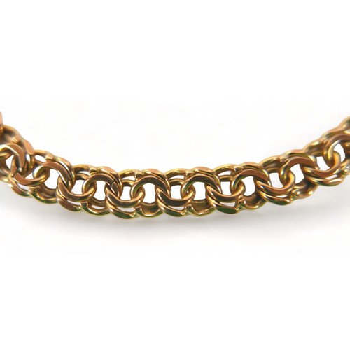 231 - A 9ct yellow gold fancy link bracelet, 20cm long, 10.3 grams.