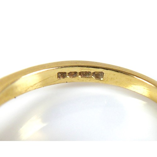 294 - Two gold rings, one marked 585 / 14k set with large pearl and ring of smaller pearls and leaf should... 