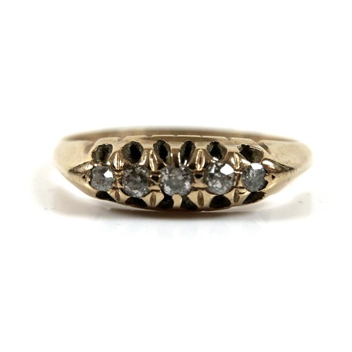 279 - Four various 18ct gold dress rings, comprising a diamond solitaire ring with platinum setting, round... 