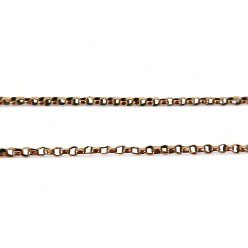 173 - A yellow metal chain necklace, 40.5cm long, 4.8g.