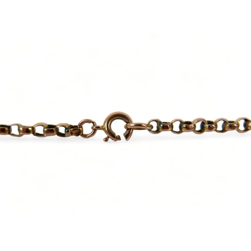 173 - A yellow metal chain necklace, 40.5cm long, 4.8g.