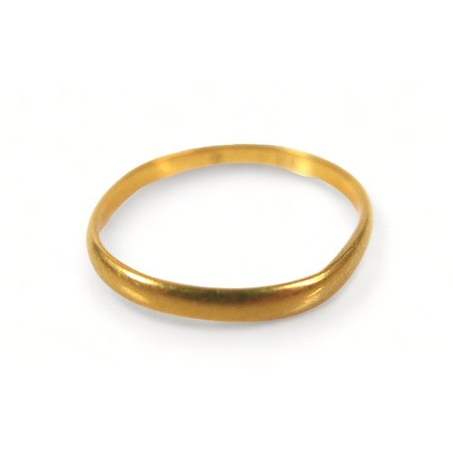 183 - Two dress rings, comprising a yellow metal band, with rubbed markings, size j/k, 1.6g, a/f, together... 