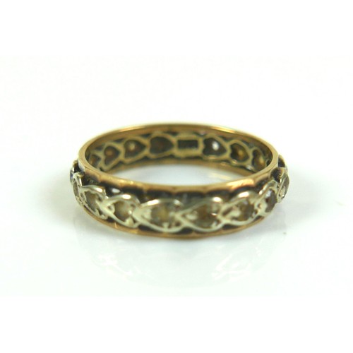 234 - A gilt metal ring size M, and two 9ct gold band rings size L, total weight 9.2 grams